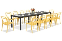 King Double/Vague naranja antracita conjunto de muebles de jardín para 12 personas Bica