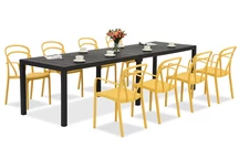 King Double/Vague naranja antracita conjunto de muebles de jardín para 8 personas Bica