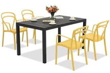King/Vague antracita naranja conjunto de muebles de jardín para 4 personas Bica
