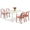 King/Vague conjunto de muebles de jardín blanco y rojo para 4 personas Bica