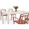 King/Vague conjunto de muebles de jardín blanco y rojo para 4 personas Bica