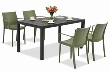 King/Victoria conjunto de muebles de jardín verde antracita para 4 personas Bica