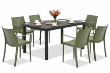 King/Victoria conjunto de muebles de jardín verde antracita para 6 personas Bica