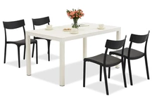 Conjunto de muebles de jardín King/Provence blanco y antracita para 4 personas Bica