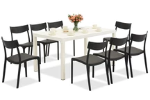 Conjunto de muebles de jardín King/Provence blanco y antracita para 8 personas Bica
