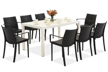 Conjunto de muebles de jardín King/Victoria blanco y antracita para 8 personas Bica