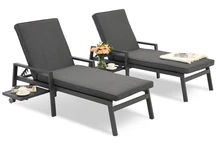 Lote de dos tumbonas de aluminio Matera Garden Point antracita