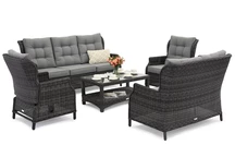 Málaga Café 7 antracita Garden Point conjunto de muebles de tecnoratán de lujo