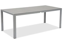 Mesa de jardín grande de aluminio y polywood 200 cm Verona Garden Point gris claro