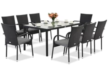 Milan 8 Garden Point technorattan set negro