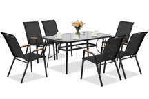Modena/Bitonto mesa de jardín negro muebles para 6 personas Garden Point