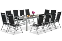 Muebles de jardín de aluminio Garden Point con gran mesa Polywood Verona para 12 personas