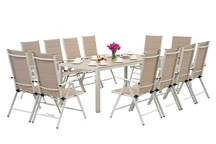 Muebles de jardín de aluminio con gran mesa Polywood Verona para 12 personas Garden Point beige