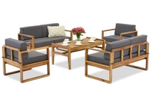 Muebles de jardín de madera de acacia Maskat Coffee 6 Garden Point