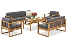 Muebles de jardín de madera de acacia Maskat Coffee 7 Garden Point