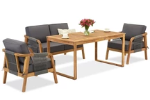 Muebles de jardín de madera de acacia Mumbai Apetito 4 Garden Point