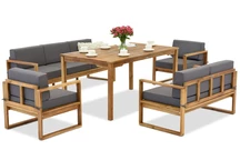 Muebles de jardín de madera de acacia de Maskat Apetito 7 Garden Point