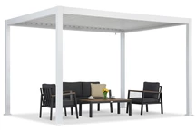Pérgola de terraza autoportante Lagos 3x4 Garden Point blanca