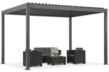 Pérgola de terraza autoportante Lagos Premium 3x4 Garden Point antracita y blanco