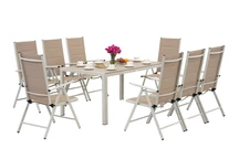 Polywood Verona Juego de jardín de aluminio para 8 personas Garden Point beige
