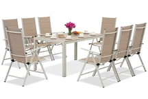 Polywood Verona Juego de jardín de aluminio para 8 personas Garden Point beige