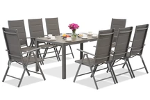 Polywood Verona Juego de jardín de aluminio para 8 personas Garden Point gris