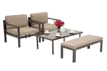 Porto Conjunto de muebles de terraza con banco bronce Garden Point