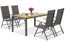 Set de jardín de aluminio Verona Wood para 4 personas Garden Point gris