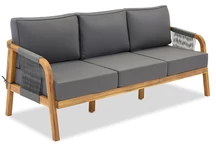 Sofá de tres plazas de madera de acacia Mumbai Garden Point