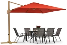 Sombrilla de jardín Siena 3x3m madera con funda roja Garden Point