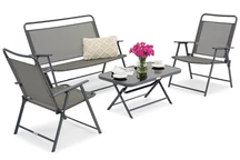 Taranto Garden Point muebles de jardín de metal gris
