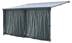 Toldo de aluminio para terraza San Diego con cortinas 4,3 x 3 m CoverTech antracita