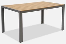 Verona Wood Garden Point mesa de jardín de aluminio polywood gris