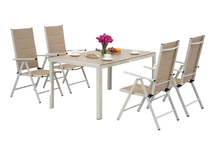 Verona set de jardín de aluminio polywood para 4 personas Garden Point beige