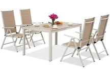 Verona set de jardín de aluminio polywood para 4 personas Garden Point beige