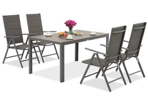 Verona set de jardín de aluminio polywood para 4 personas Garden Point gris