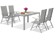 Verona set de jardín de aluminio polywood para 4 personas Garden Point gris claro