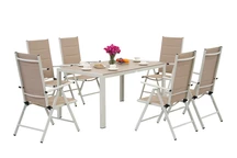 Verona set de jardín de aluminio polywood para 6 personas Garden Point beige