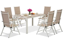Verona set de jardín de aluminio polywood para 6 personas Garden Point beige