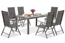 Verona set de jardín de aluminio polywood para 6 personas Garden Point gris