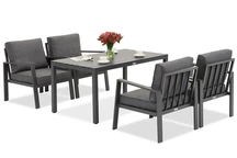 Zakintos Premium 4 muebles de jardín de aluminio antracita Garden Point