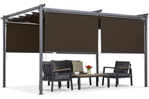 Pérgola de terraza marrón con persianas La Palma 4x4m Garden Point