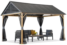 Cenador de jardín metálico Teramo con mosquitera 4x3 Garden Point