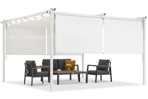 Pérgola de terraza blanca con persianas La Palma 4x4m Garden Point