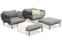 Conjunto de sillón y puf Garden Point Perez antracita