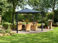 Cenador de jardín de aluminio Palermo Palram - Canopia 3 x 3 m Heat Block antracita