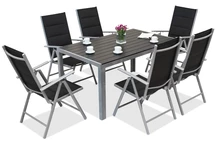 Conjunto de jardín Verona  de aluminio polywood para 6 personas