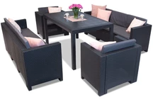 Conjunto de muebles en technorattan Colorado Apetito 8 antracita Bica