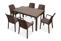 Muebles en technorattan marrón Houston/Indiana Bica de 6 plazas